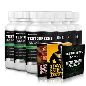 TestoGreens Max 6 Bottle Package &mdash; 180-day supply at $49 per bottle, best value, free US shipping